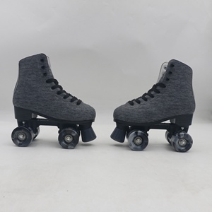Patins à roulettes style vintage avec roues LED-Gris Denim - Product Image 4