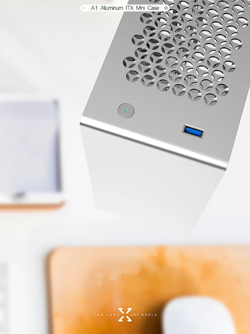 ZZAW A1 Mini ITX Desktop Chassis - Ideal for Gaming & Office