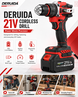 Perceuse à percussion sans fil haute puissance 21V, kit d'outils électriques à batterie lithium, perceuse électrique, tournevis professionnel pour percer les murs