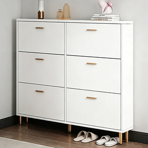 Mobile Porta Scarpe Moderno Multistrato in Legno Bianco Durevole Salvaspazio per Ingresso e Soggiorno - Product Image 5