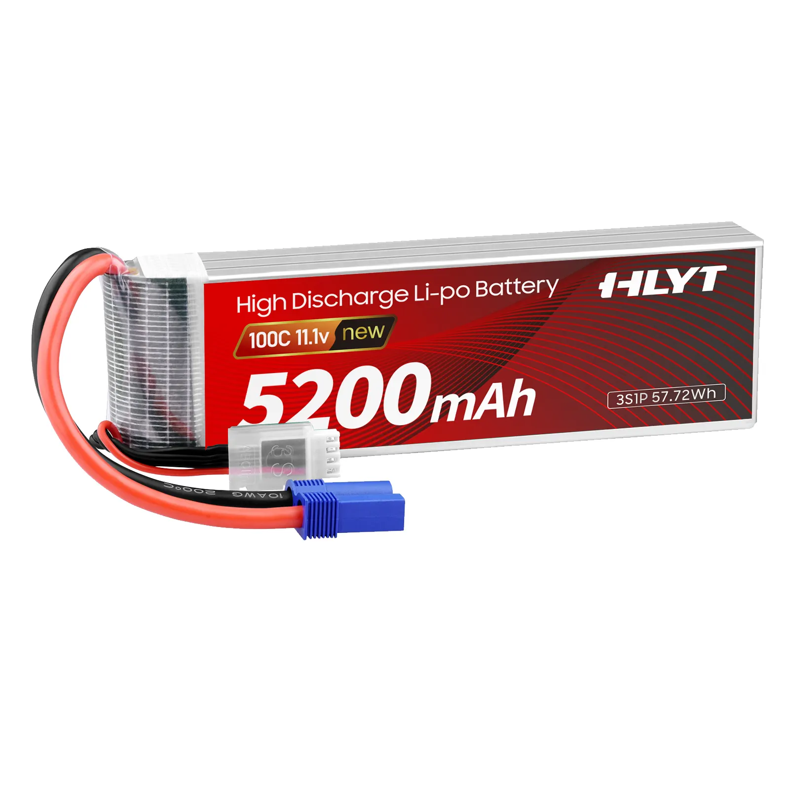 HLYT Lipo Battery 7.4V 5200mAh 50C Hard case Battery with Deans T Plug for RC Truck RC Truggy RC Heli Airplane Drone FPV Racing