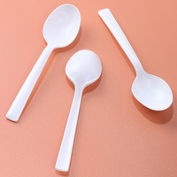 Cuillère jetable en gros Emballage indépendant de cuillères en plastique de qualité alimentaire pour crème glacée à dessert résistant aux hautes températures