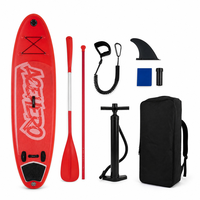 Planche à pagaie gonflable SUP de 11 pieds (335x77x15cm) avec kit d'accessoires complet, pagaie, pompe, leash, aileron et sac à dos