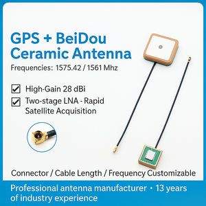 เสาอากาศจีพีเอสจีพีเอสที่ใช้งานได้สูงขั้วต่อ u.fl ภายใน28dB สายคู่ Beidou GLONASS galileo L1 25x25mm - Product Image 2