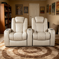 Leder-Elektrisches Relaxsofa-Set, Heimkino-Möbel, Kinosessel mit elektrisch verstellbarer Funktion