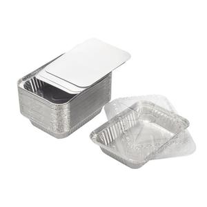 Disposable Aluminum <b>Foil</b> <b>Container</b> 500ml Square With Lid For Picnic Barbecue Crayfish Grilled Fish Baked Rice - Product Image 1