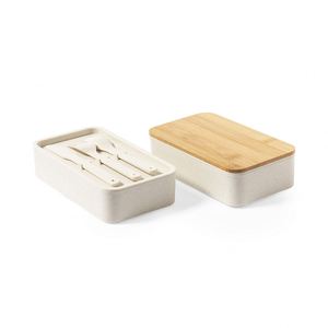 Promotional 1400ml 2-<b>Compartment</b> Eco-Friendly Food Grade PP <b>Lunch</b> <b>Box</b> Set with Fork Spoon Knife for Office & Home Use - Product Image 4