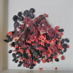 Té de Hierbas con Frutas Secas Mixtas Naturales, Rosell con Granos de Uva Negra, Arándano y Fresa, Sin Aditivos - Product Image 1
