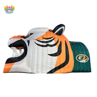 Tunnel d'entrée gonflable pour événements extérieurs de baseball et de football, arche de tente imperméable en PVC personnalisée motif bouche de tigre pour fêtes sportives