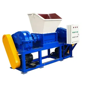 Waste Plastic Film Woven Bag shoes Twin Roll Rotor Single Shaft Shredder Machine /waste shoe recycling machine