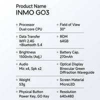 Lunettes de traduction IA INMO GO3 – Traducteur instantané multilingue, 9 langues hors ligne, 8h d'autonomie