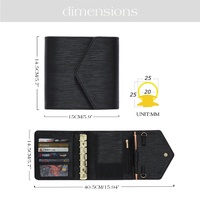 Hongbo Personal Best-seller A7 Saffiano Epi Leather Money Binder Card Wallet avec Fly Leaf & Budgeting Enveloppes Disponibles