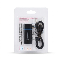 Adaptateur Dongle USB 2 en 1 pour kit voiture 5.3 avec récepteur audio sans fil AUX 3,5 mm pour haut-parleur de voiture BTR118