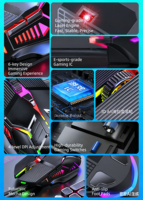 Souris de jeu filaire RGB S800, 3200 DPI, ergonomique, USB, avec 6 boutons, suivi optique silencieux à LED pour PC et ordinateurs portables