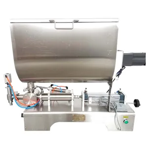 100-1000ml Horizontal Pneumatic Liquid Filling Machine Single Nozzle Heat And Stir Paste Filler piston fill machine