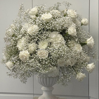 Centres de table de mariage MoKtong en gros, boule de fleurs artificielles blanches de 80 cm pour photomaton