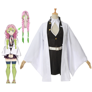 Anime <span class=keywords><strong>Mitsuri</strong></span> Kanroji Sexy Women Kimono Ladies Halloween <span class=keywords><strong>Cosplay</strong></span> Costume Set Elegant pour les fêtes et les jeux de rôle - Product Image 2
