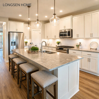 Meubles de cuisine modernes de luxe style Shaker, îlot en quartz sur mesure, armoires et mobilier complet pour toute la maison