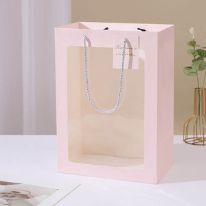 Bolsa de Cartón <span class=keywords><strong>para</strong></span> Flores con Ventana Transparente de PVC, Bolsa de Papel <span class=keywords><strong>para</strong></span> Ramos, Bolsas Personalizadas <span class=keywords><strong>para</strong></span> Negocios - Product Image 4