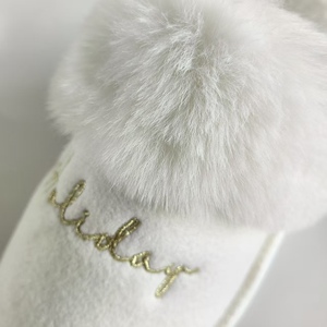 Wholesale Women's Durable Plush for <strong>Slippers</strong> Soft Indoor Anti-Slippery Winter Bedroom for <strong>Slippers</strong> with TPR Outsole Lightweight - Product Image 5