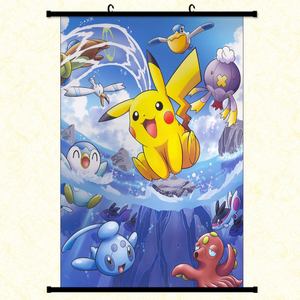 Affiches murales déroulables en tissu imprimées numériquement sur le thème de l'anime et du jeu Pokémon Pikachu, 40*60cm et 60*90cm - Product Image 4