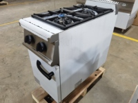 Cuisinière à gaz en acier inoxydable pour cuisine de restaurant commercial, 6 brûleurs avec four