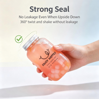 Bouteille jetable en PET transparente en forme de U, écologique, anti-fuite, sans BPA, avec couvercle à vis, pour thé au lait, usage commercial ou domestique, pour jus d'orange