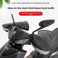 Gants de moto d'hiver à poignée plus polaire et PU chaud pour véhicule électrique et scooter de neige pour vélos de route
