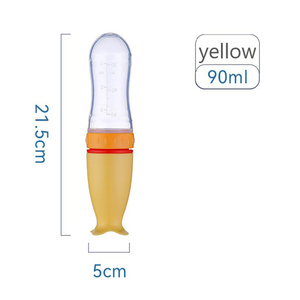 Cuillère d'alimentation 90ml <span class=keywords><strong>Biberon</strong></span> à pression <span class=keywords><strong>Biberon</strong></span> en silicone pour bébé avec couvercle en silicone - Product Image 4