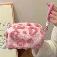 Trousse de Maquillage en Velours Doux et Peluche Grande Capacité avec Logo Personnalisé, Sac Cosmétique en Coton Moelleux, Nouveauté 2026, Vente Chaude