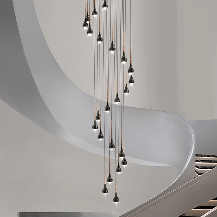 आधुनिक एलईडी लिविंग रूम विला सीढ़ी घर सजावट चंडेलियर इनडोर प्रकाश चंडेलियर
