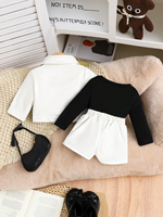 Ensemble trois pièces preppy pour fille, style western tendance et international