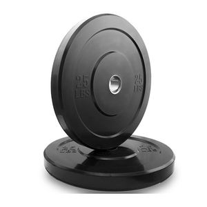 Fabrika toptan ağırlık kaldırma 45 lb plaka ağırlık eğitim spor ekipmanları satılık siyah kauçuk tampon plakaları - Product Image 3