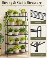 Étagère à plantes en métal, support à fleurs multi-niveaux, présentoir pour plantes d'intérieur et d'extérieur, étagère à plantes en fer pour balcon, patio, maison