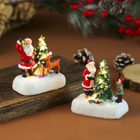 Décoration de Noël personnalisée, statue en résine du Père Noël avec lumière LED, mini scène de neige, décoration de table, cadeau de Noël, décoration de fête