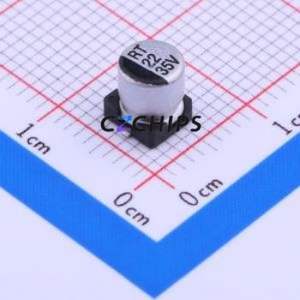 ตัวเก็บประจุแบบอิเล็กโทรไลต์อะลูมิเนียม SMD รุ่น RT1V220M0505, ขนาด D5xL5.4 มม. ความจุ 22uF 20% 35V 25mA-120Hz - Product Image 1