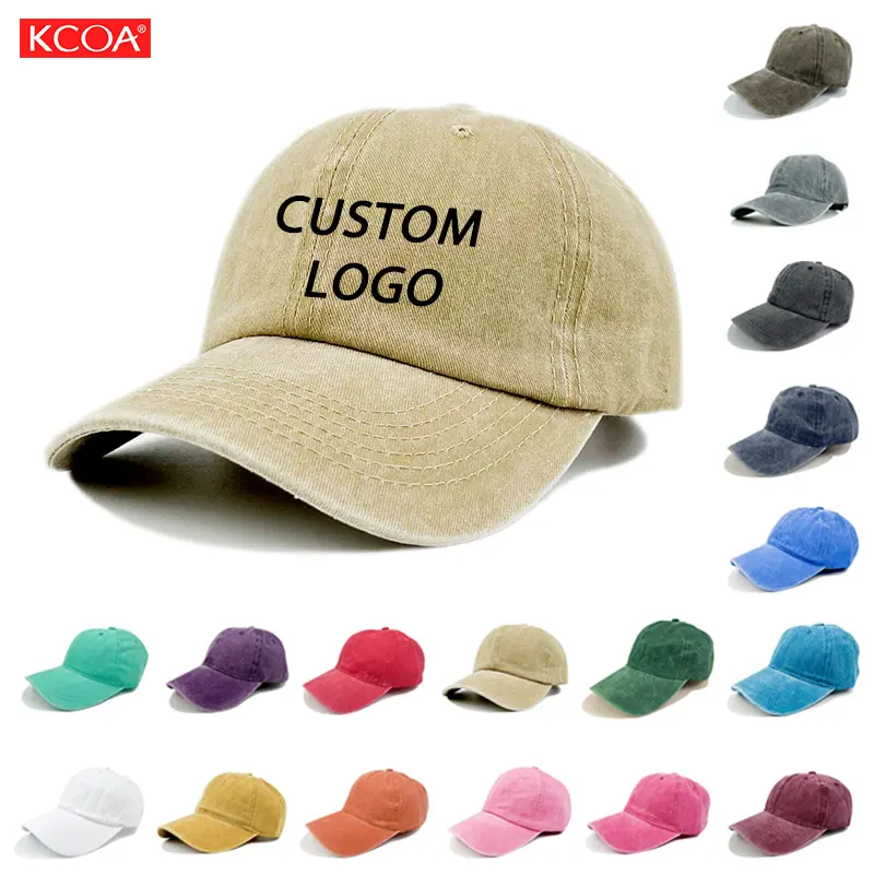 Atacado 100% algodão logotipo personalizado Vintage Baseball Cap esportes ao ar livre pai chapéu