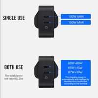 Chargeur et adaptateur secteur GaN 120W Type-C à 3 broches UKCA pour téléphone portable, ordinateur portable et notebook, avec charge rapide USB-C