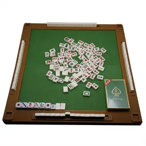 Hot sale 1.8 cm Chinese Mahjong 6 in 1 box game set with Mahjong folding table set