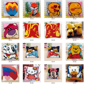 Taie d'oreiller brodée à la main 40cm/16 pouces, <span class=keywords><strong>crochet</strong></span> avec loquet, <span class=keywords><strong>crochet</strong></span>, tapis, kits de toile technique - Product Image 5