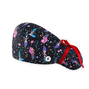 Gorras de turbante para cola de caballo, gorros de fregado con botones, algodón, poliéster, suave, ajustable para el personal de la clínica dental - Product Image 6