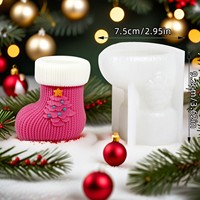 Moule à bougie en silicone en forme de sapin de Noël 3D, moule à bougie en cire pour cadeau de Noël, décoration de la maison