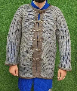 Auténtica camisa de malla Medieval con manga completa hecha a mano de acero suave disfraz de guerrero Cosplay recreación Armadura - Product Image 2