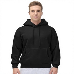 Sweat-shirt à capuche noir pour homme, coupe classique, couleur unie, en molleton de coton, décontracté, avec poche avant, pour l'automne, Beazer Sports, anti-boulochage - Product Image 4