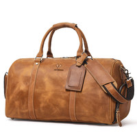 Sac de voyage pour homme HUMERPAUL - Cuir Crazy Horse, grande capacité pour ordinateur portable 15'' / documents A4, sac de transport - bagage de nuit