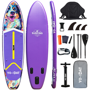 <span class=keywords><strong>Planche</strong></span> à <span class=keywords><strong>pagaie</strong></span> gonflable YoBoat, capacité <span class=keywords><strong>2</strong></span>-3 <span class=keywords><strong>personnes</strong></span>, <span class=keywords><strong>planche</strong></span> stable pour le divertissement en famille et avec les animaux de compagnie - Product Image 1