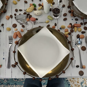 Assiette de présentation en porcelaine blanche avec bord doré, motif griffe d'ours, plat en céramique doré en forme de coquille, <span class=keywords><strong>plateau</strong></span> de service pour aliments - Product Image 4
