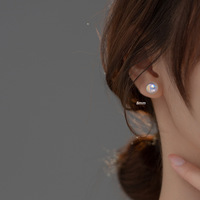 Boucles d'oreilles en argent S925, géométriques, sirène, princesse, perles synthétiques