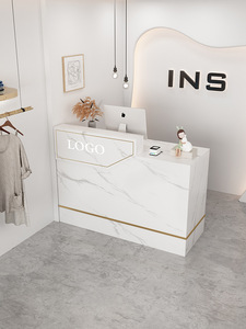 Latest Design Wood Beauty Salon Reception <b>Desk</b> for Hospital Gym Mall School Hotel Use Modern Contemporary Commercial Furniture - Product Image 6