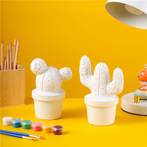 ชุดของเล่นแสนสนุกสำหรับเด็กชุดของเล่น3D รูปกระบองเพชรสีปูนปลาสเตอร์สำหรับเด็กแบบทำมือ - Product Image 3